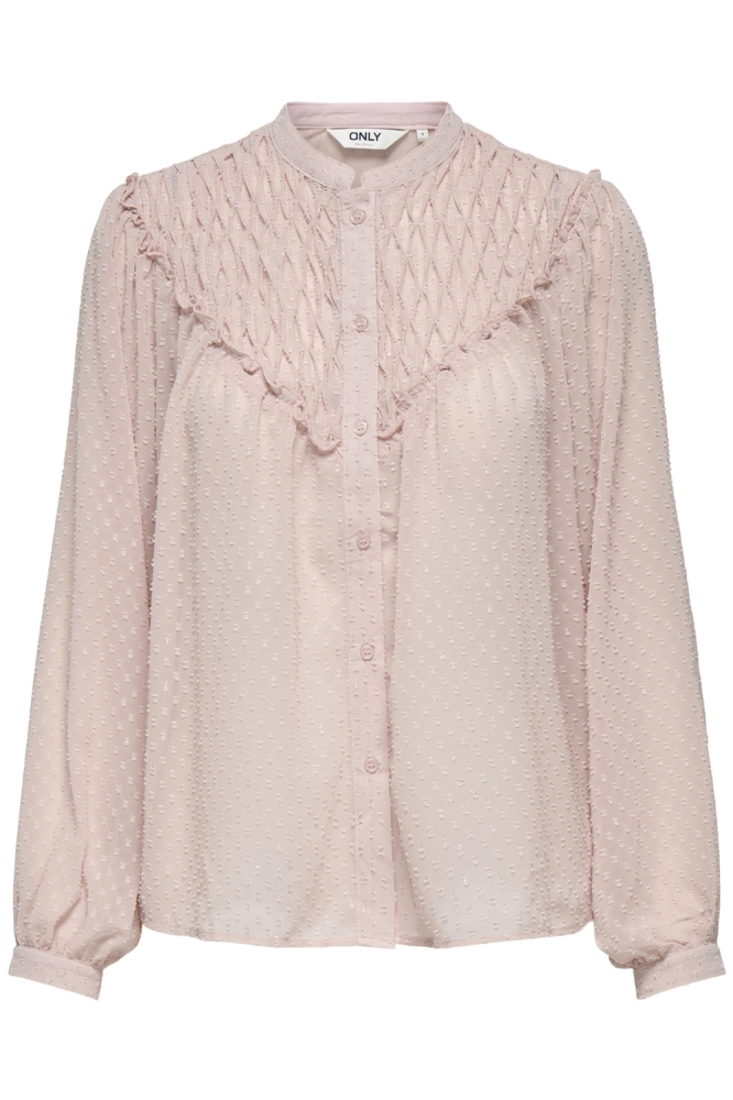 ONLCHADIA LIFE LS DOBBY TOP CC WVN 15339739 ROSE SMOKE/SILVER LUR
